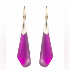 Alexis Bittar Faceted Drop Earrings Purple Black Backing